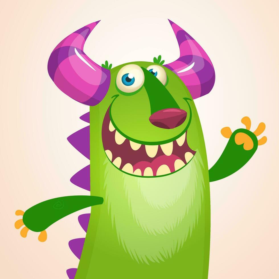 Funny cartoon monster. Vector illustration