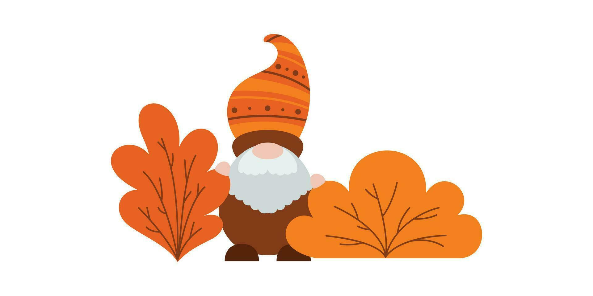 acción de gracias gnomos ilustración. linda dibujos animados otoño gnomos aislado en blanco antecedentes. vector