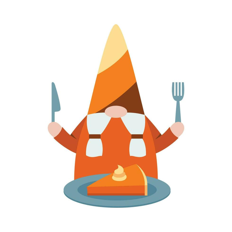 Thanksgiving gnomes illustration. Cute Cartoon fall gnomes isolated in white background. vector
