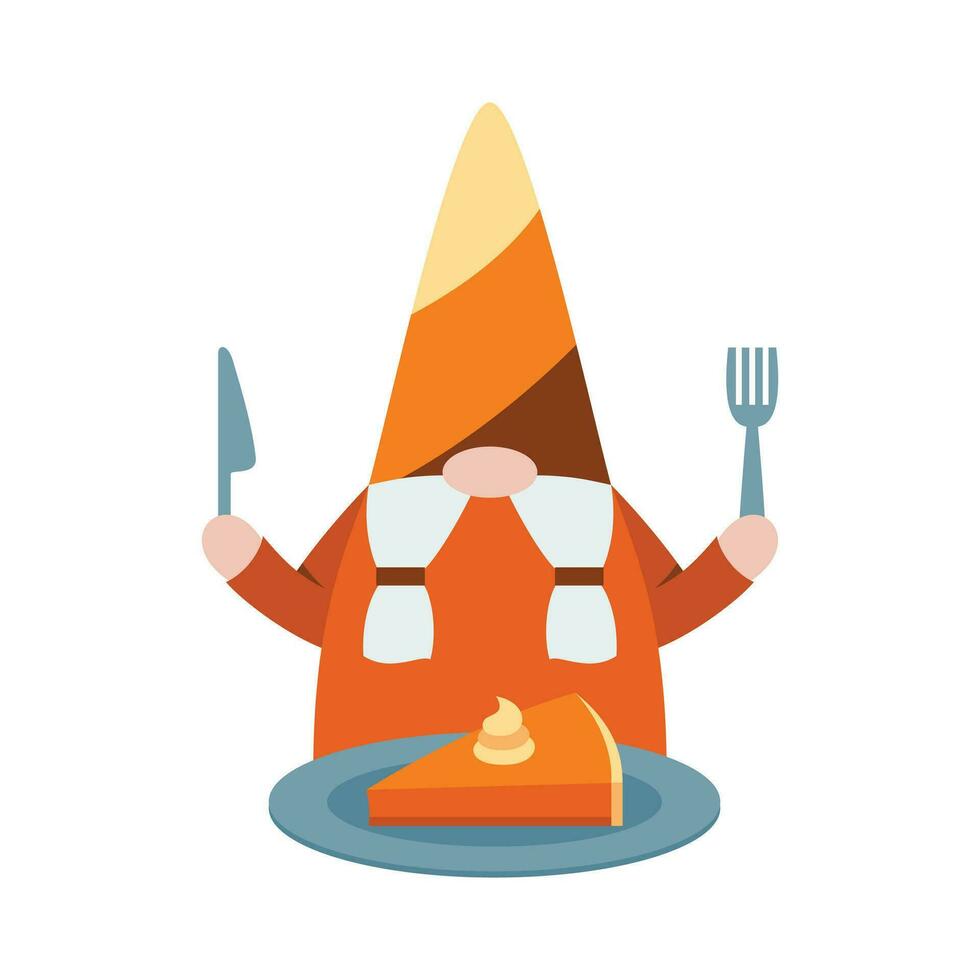 Thanksgiving gnomes illustration. Cute Cartoon fall gnomes isolated in white background. vector