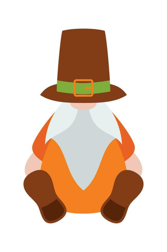 Thanksgiving gnomes illustration. Cute Cartoon fall gnomes isolated in white background. vector