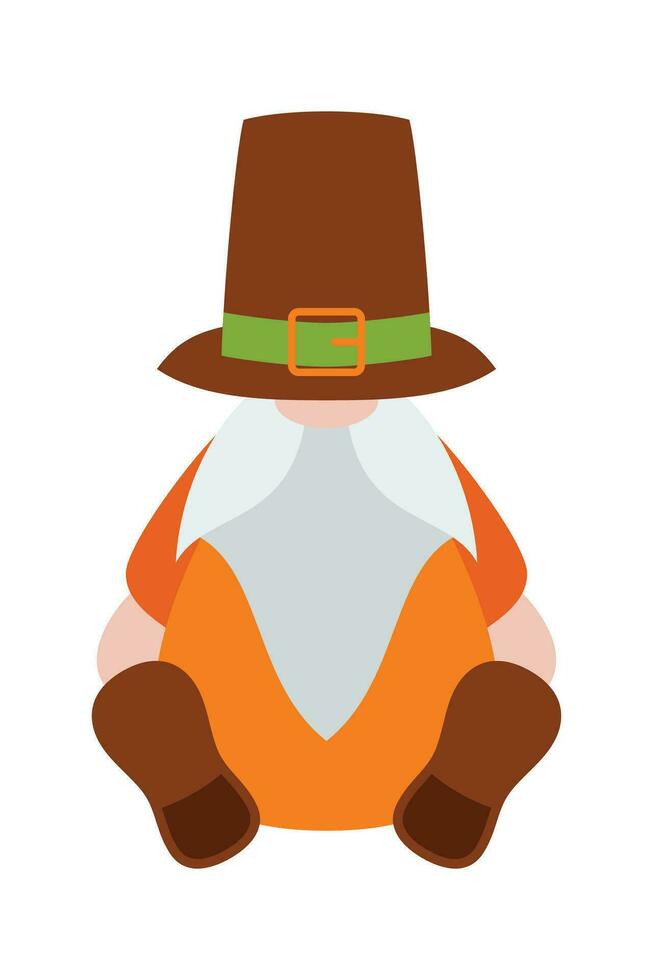 acción de gracias gnomos ilustración. linda dibujos animados otoño gnomos aislado en blanco antecedentes. vector