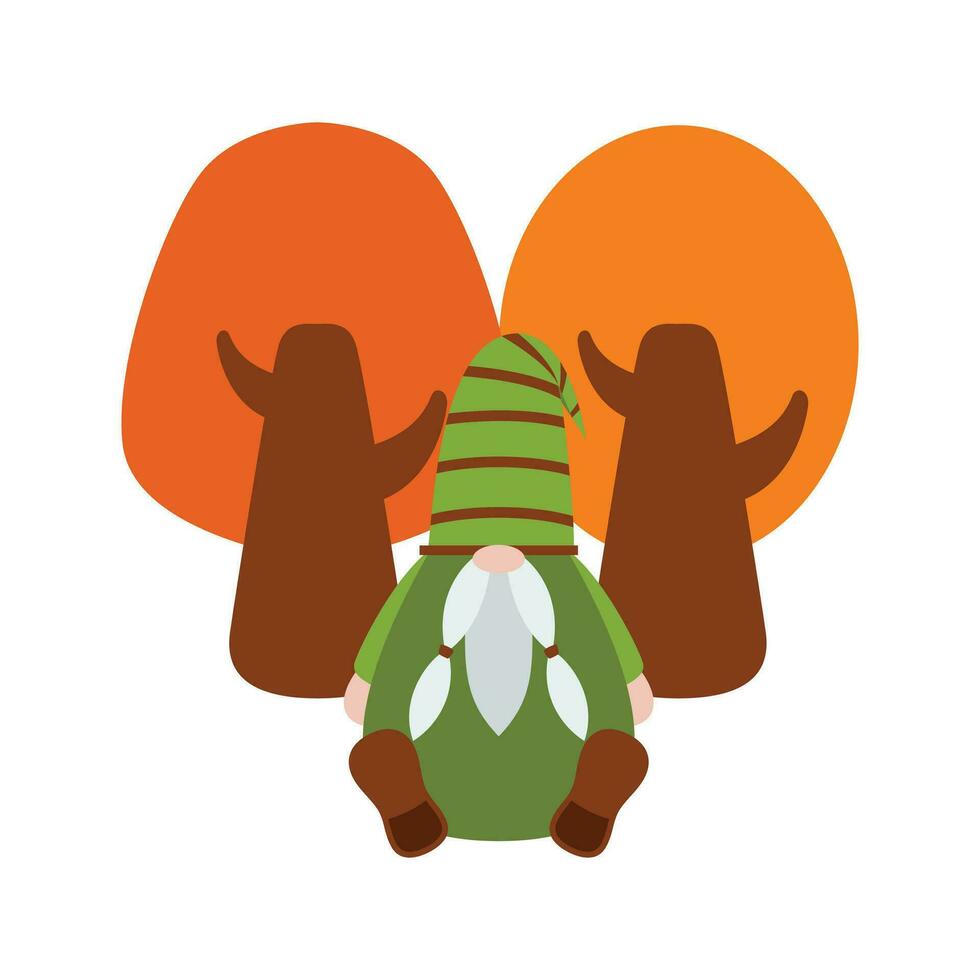 Thanksgiving gnomes illustration. Cute Cartoon fall gnomes isolated in white background. vector