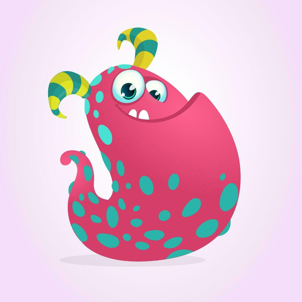 Funny cartoon monster. Vector illustration