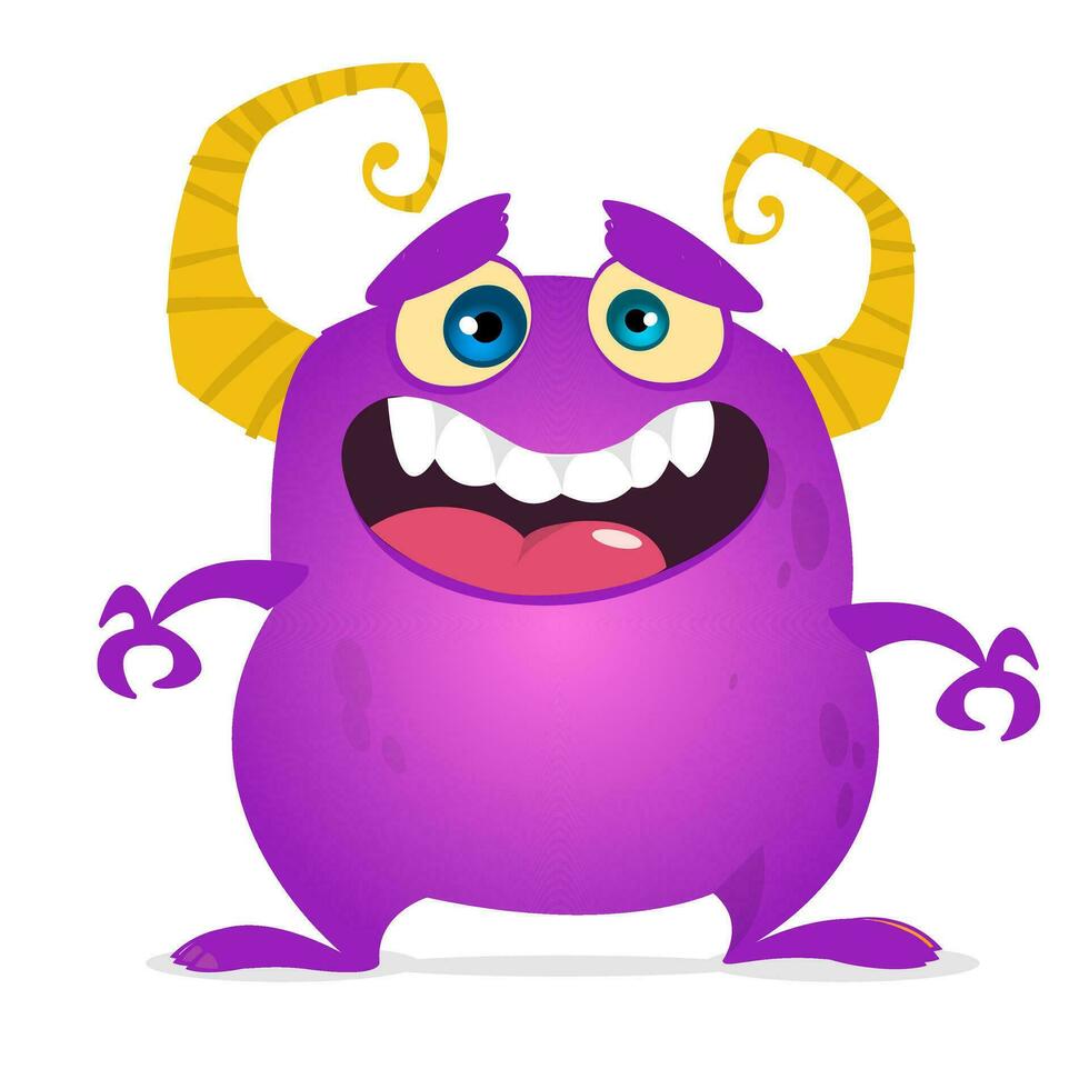 Funny cartoon monster or alien illustration vector