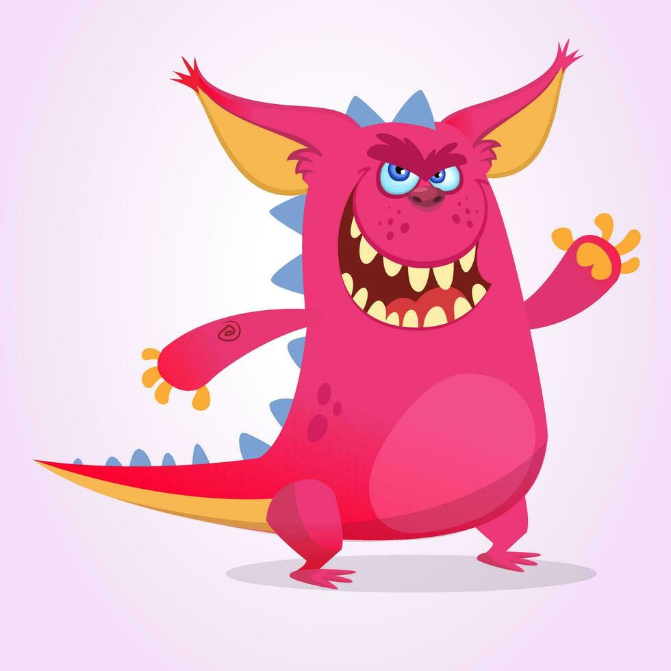 Funny cartoon monster. Vector illustration