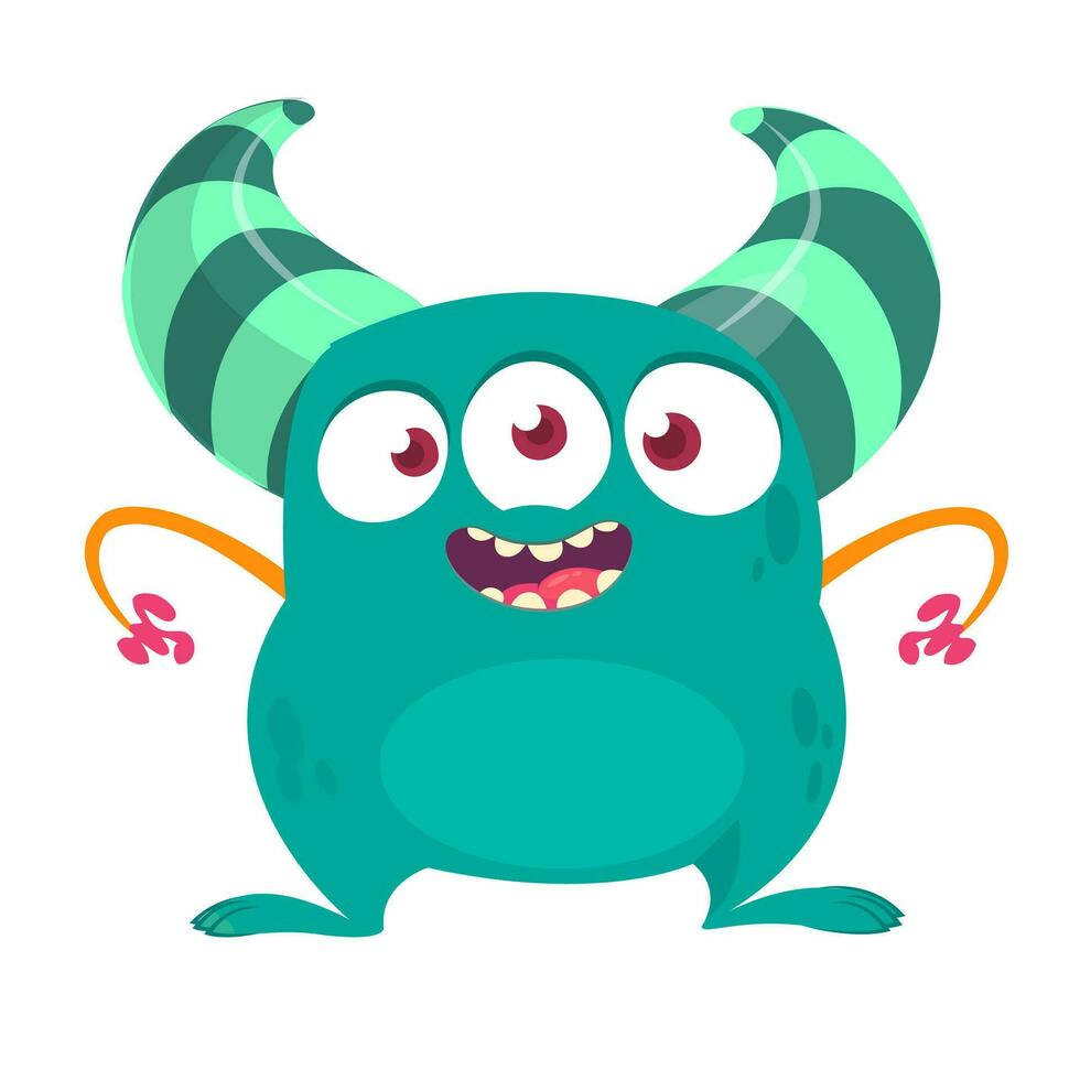 Funny cartoon monster or alien illustration vector