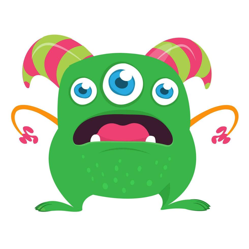 Funny cartoon monster or alien illustration vector