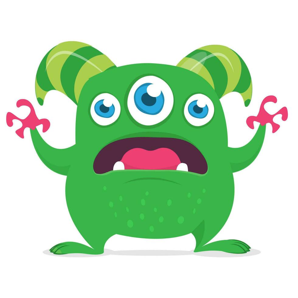 Funny cartoon monster or alien illustration vector