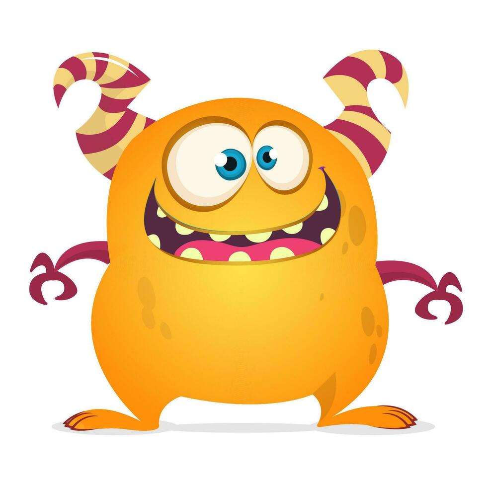 Funny cartoon monster or alien illustration vector