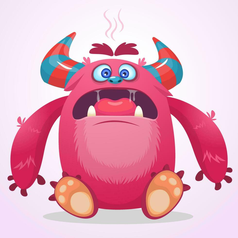 Funny cartoon monster. Vector illustration