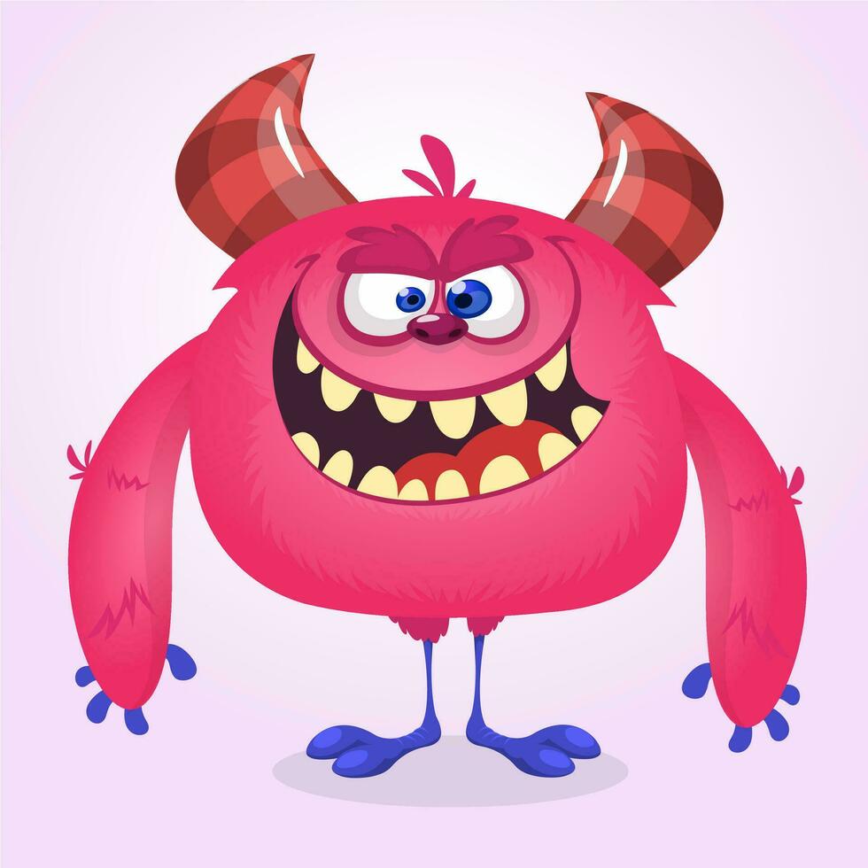 Funny cartoon monster. Vector illustration