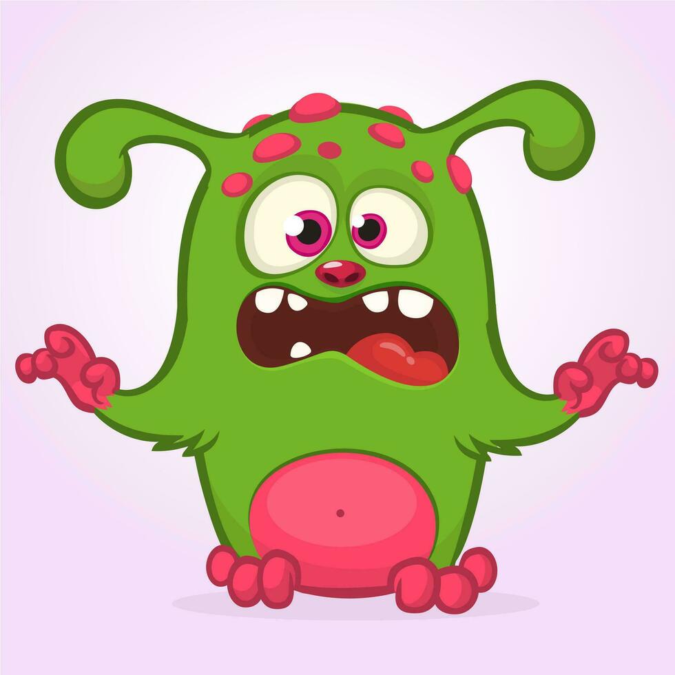 Funny cartoon monster. Vector illustration