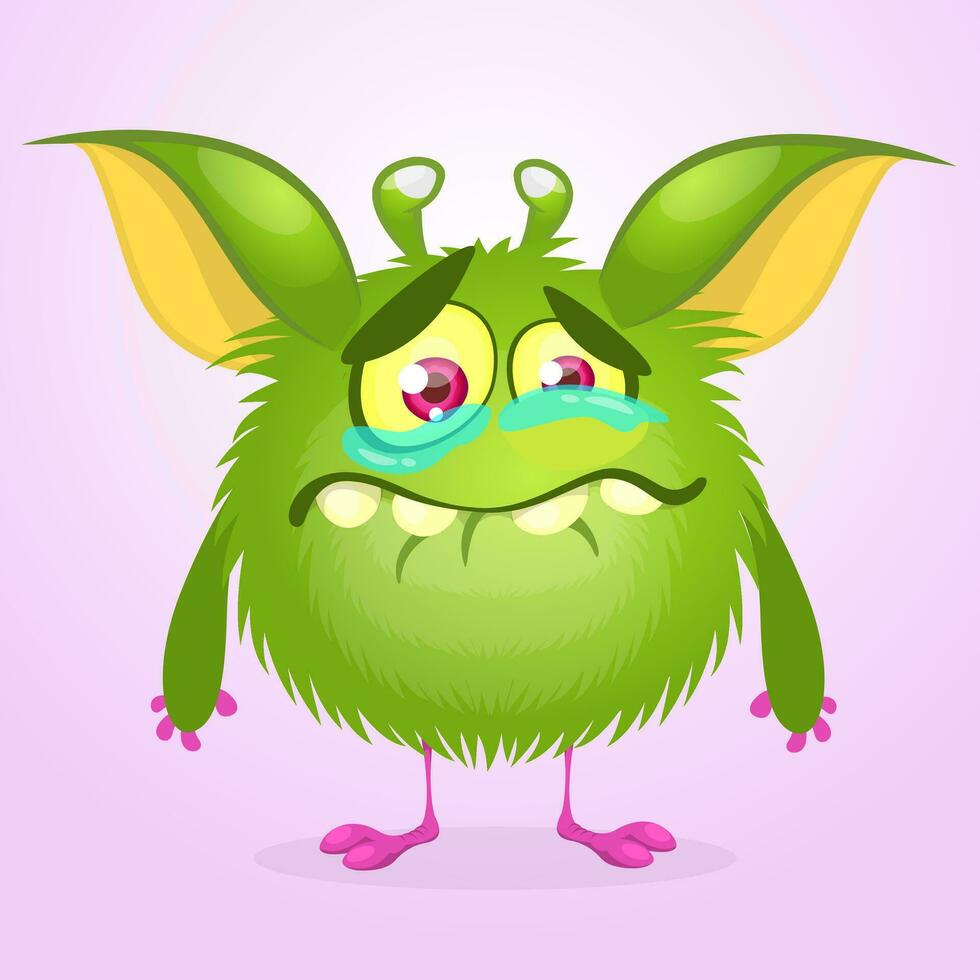 Funny cartoon monster. Vector illustration