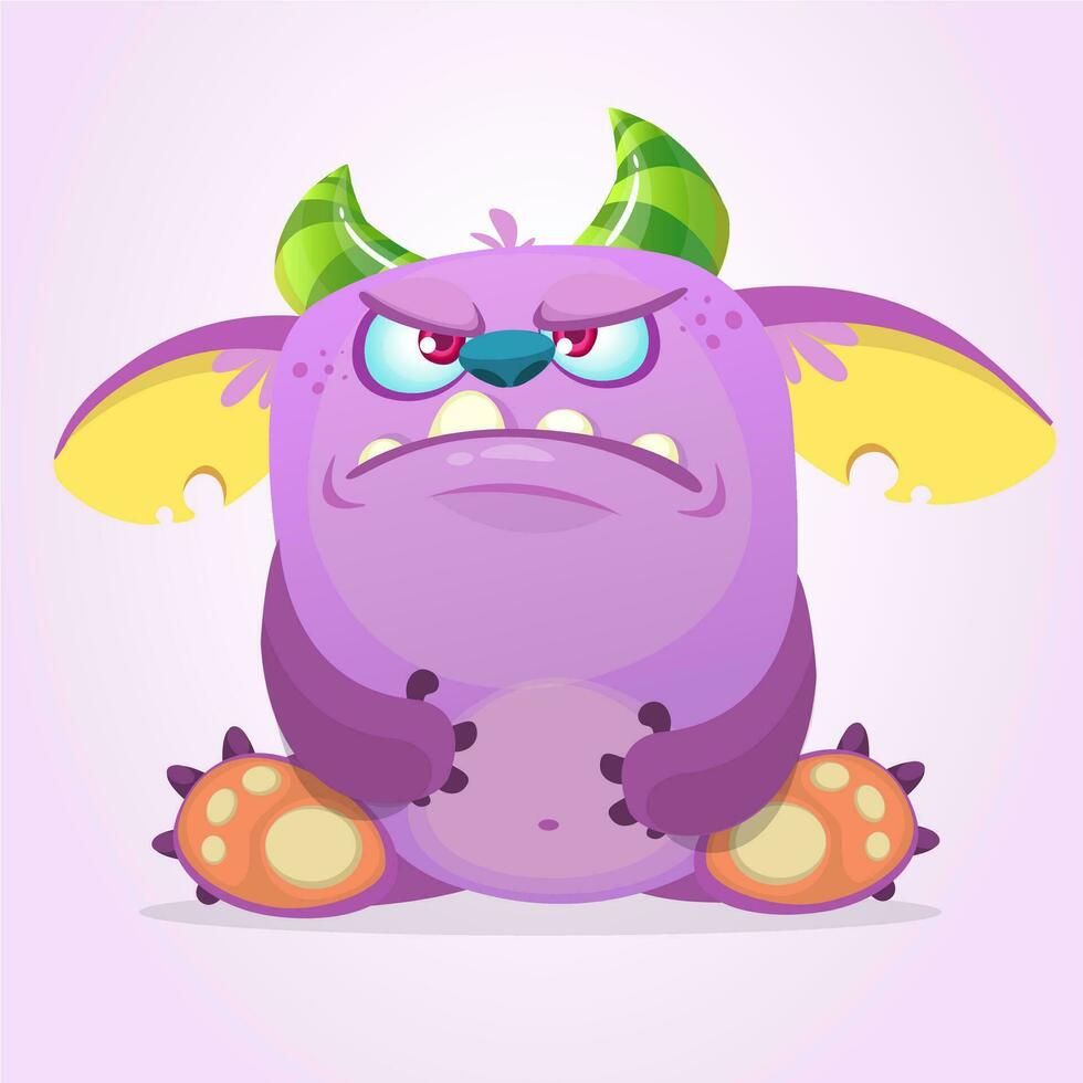 Funny cartoon monster. Vector illustration