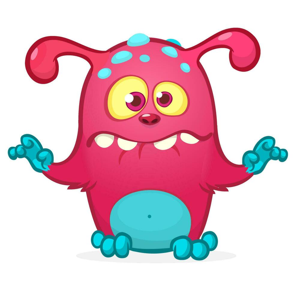 Funny cartoon monster. Vector illustration