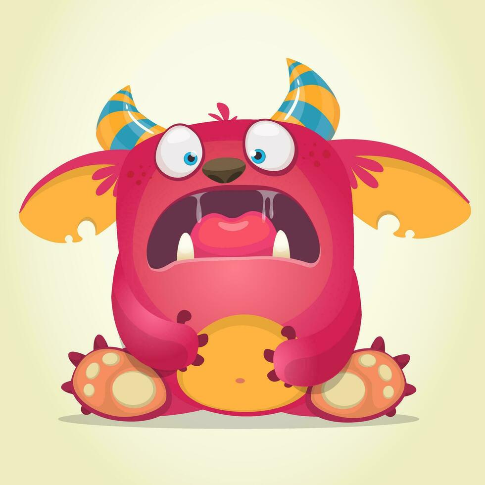 Funny cartoon monster. Vector illustration