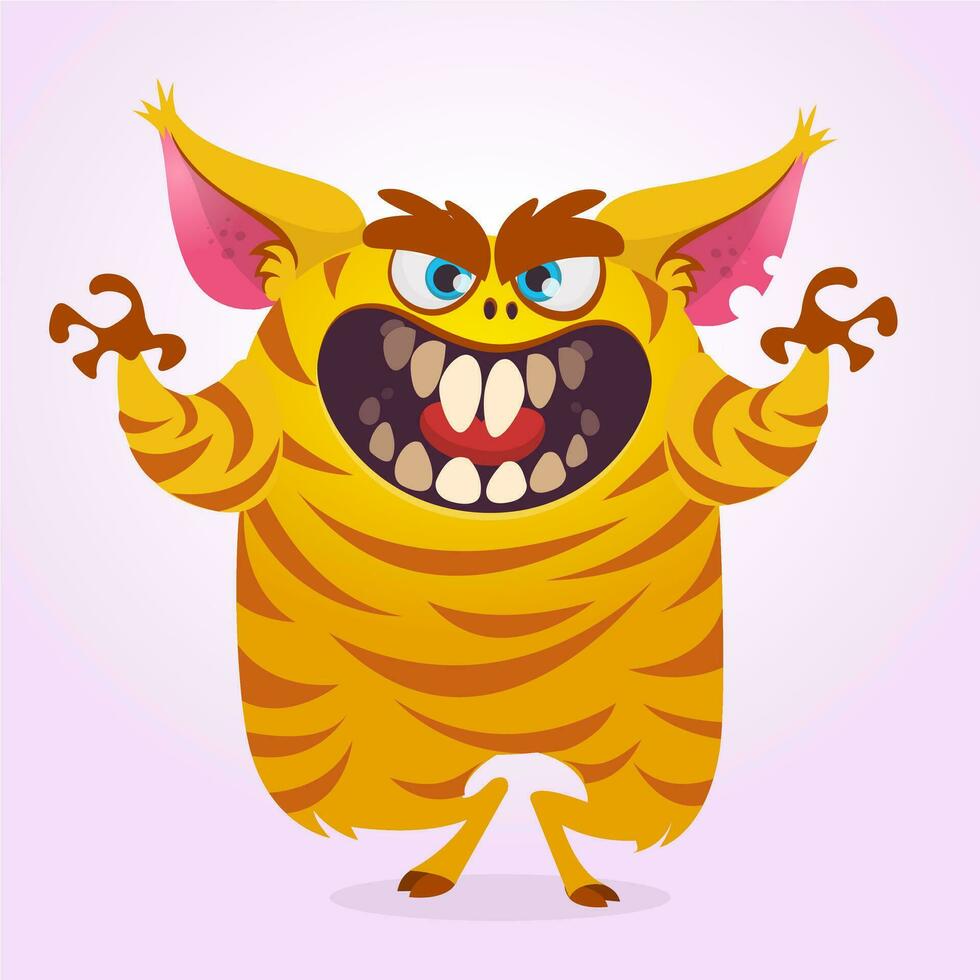 Funny cartoon monster. Vector illustration