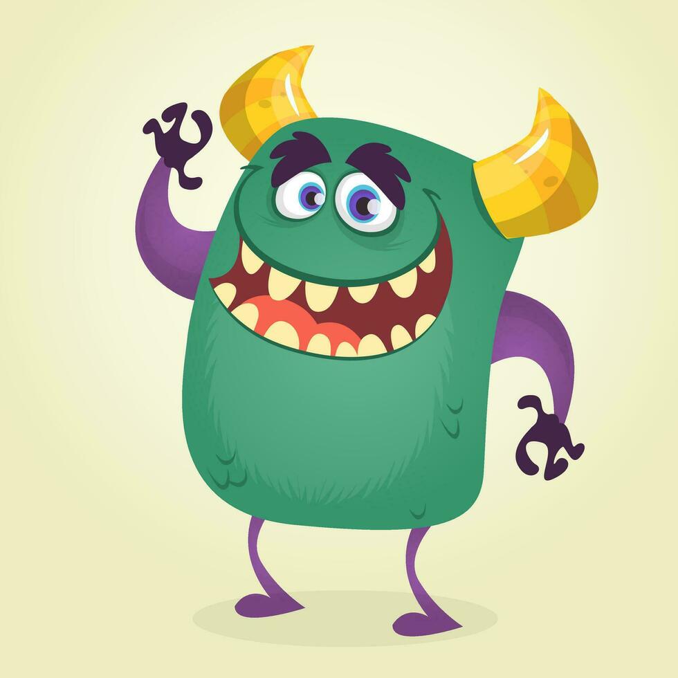 Funny cartoon monster. Vector illustration