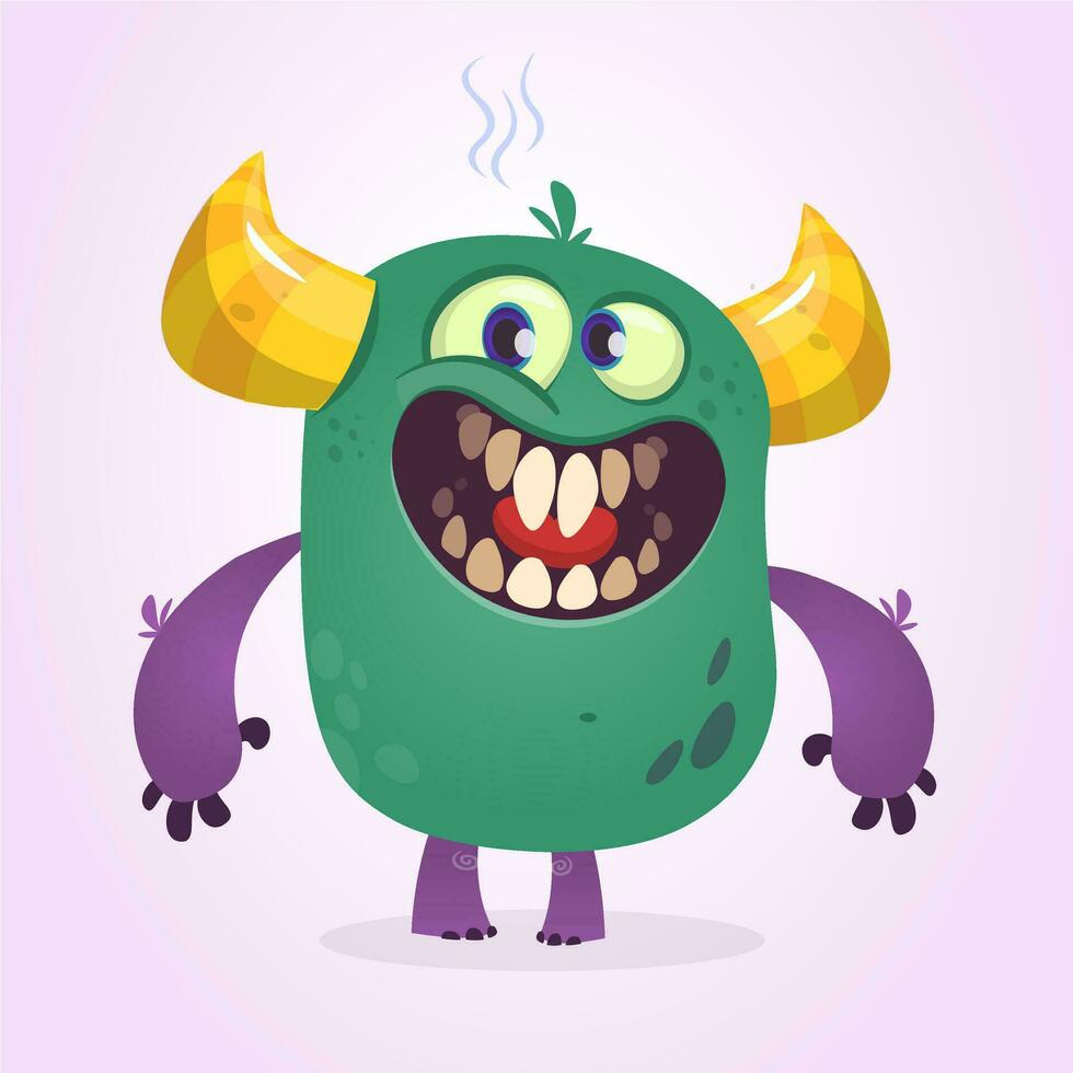 Funny cartoon monster. Vector illustration