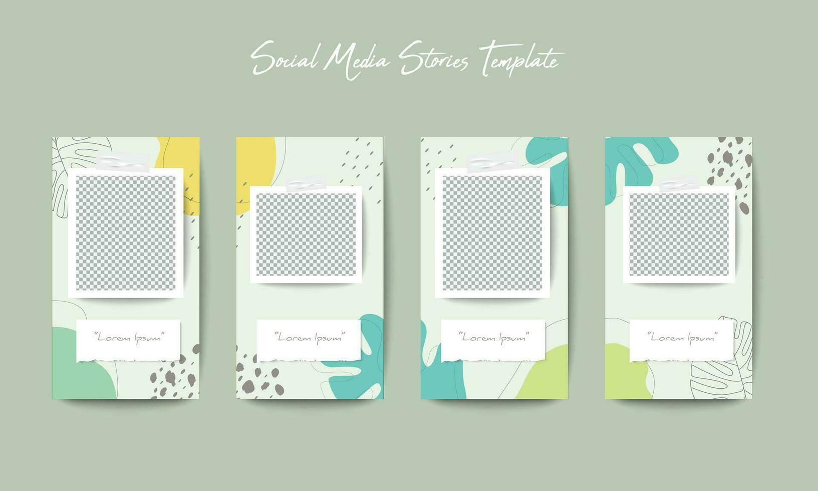 Social media story background template vector