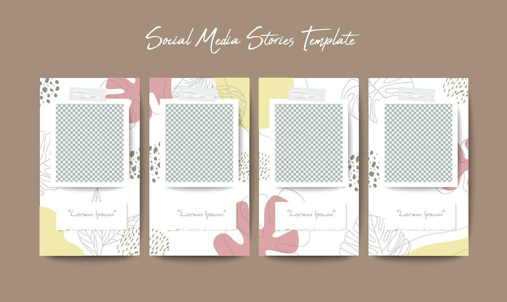 Social media story background template vector