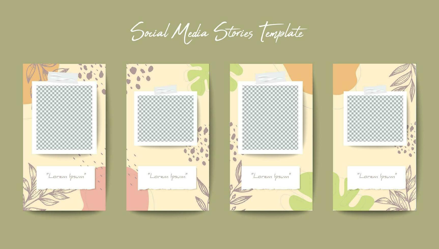 Social media story background template vector