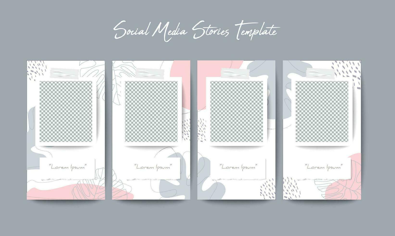 Social media story background template vector