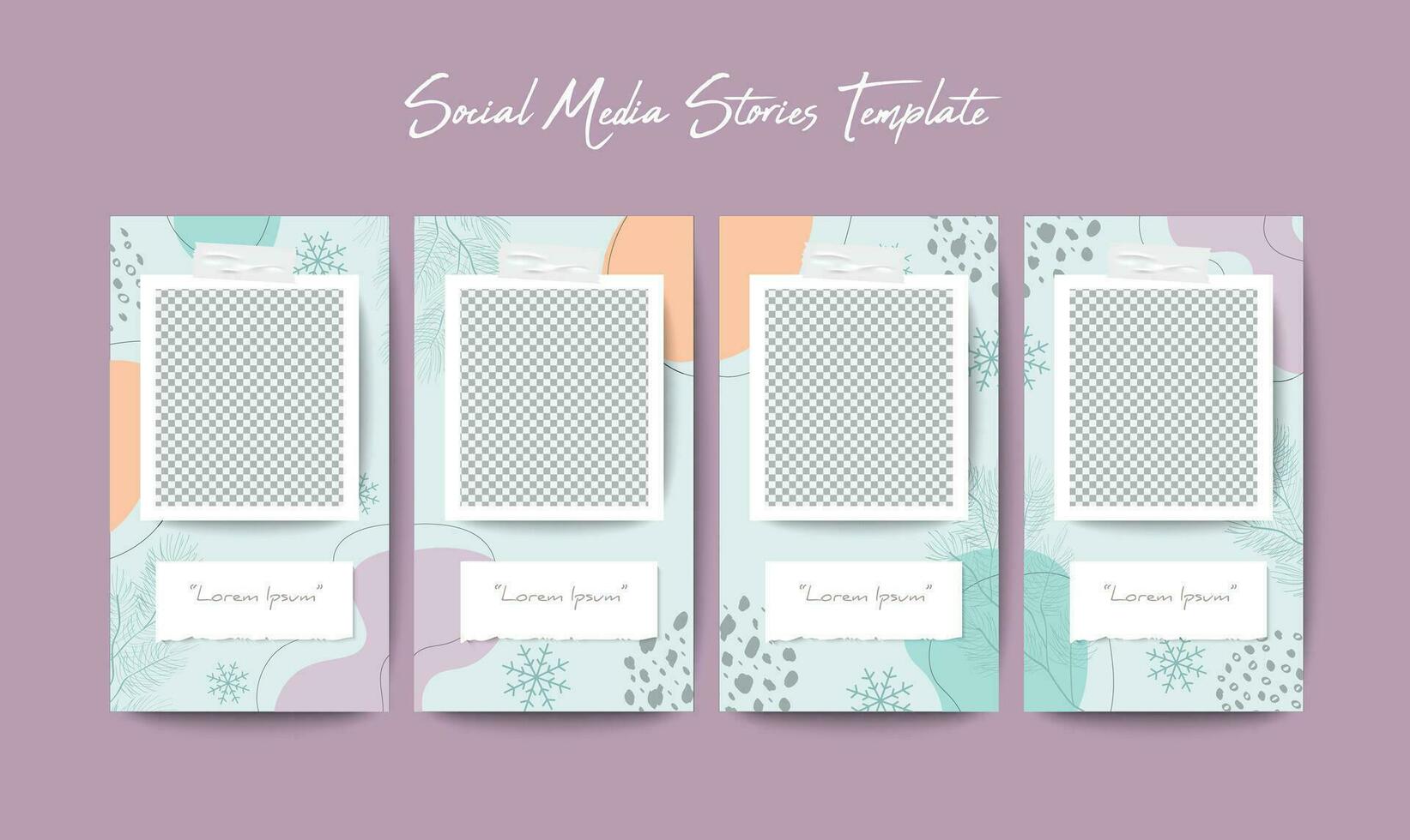 Social media story background template vector