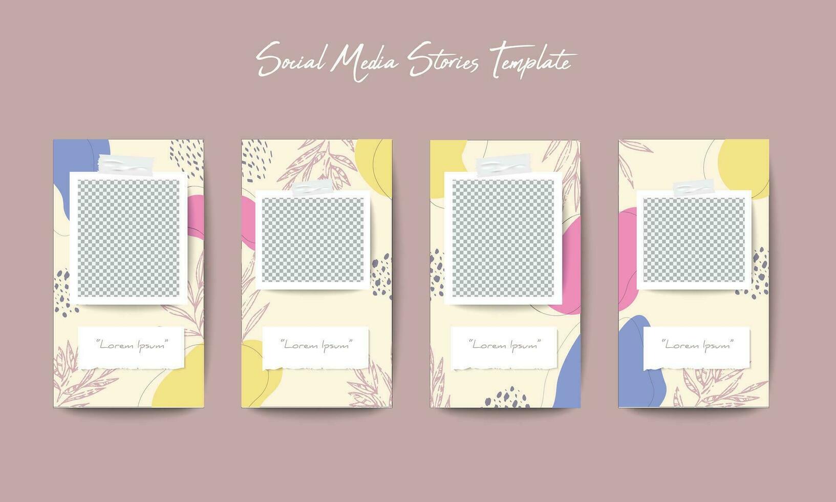 Social media story background template vector
