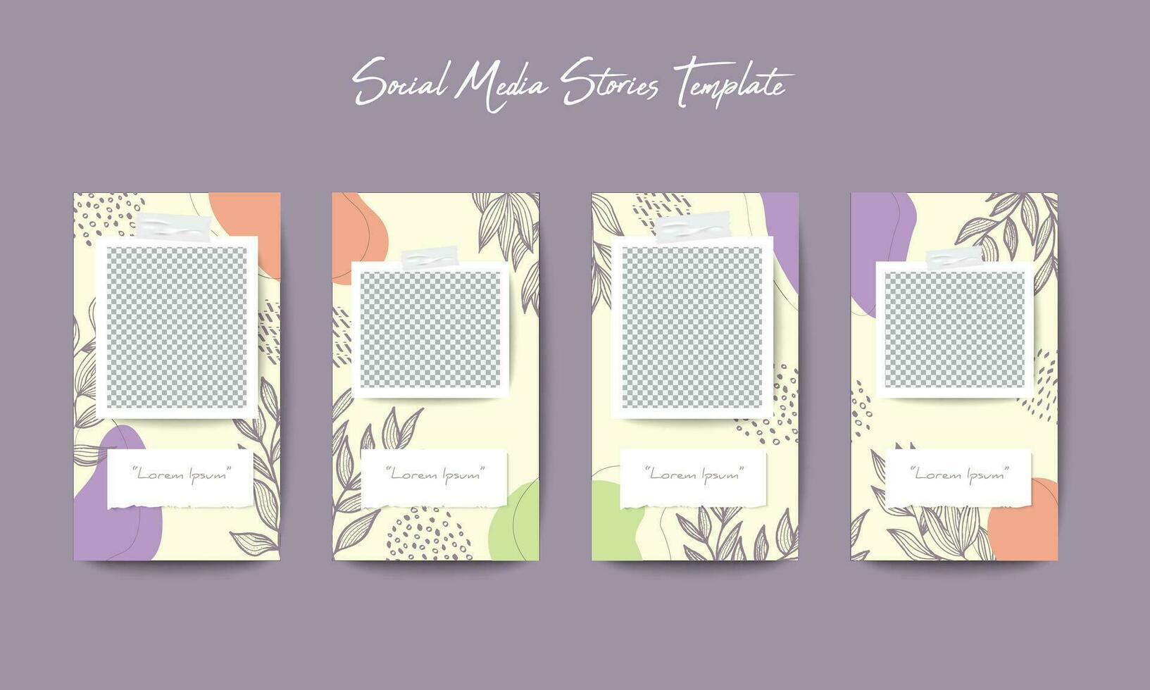 Social media story background template vector