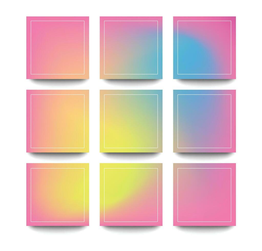Holographic gradient background for square banner vector