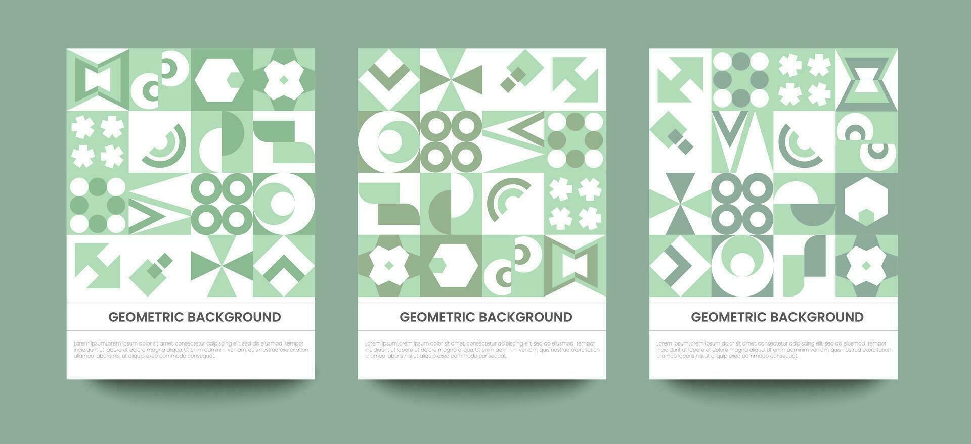 Poster cover with bauhaus geometric shapes vector