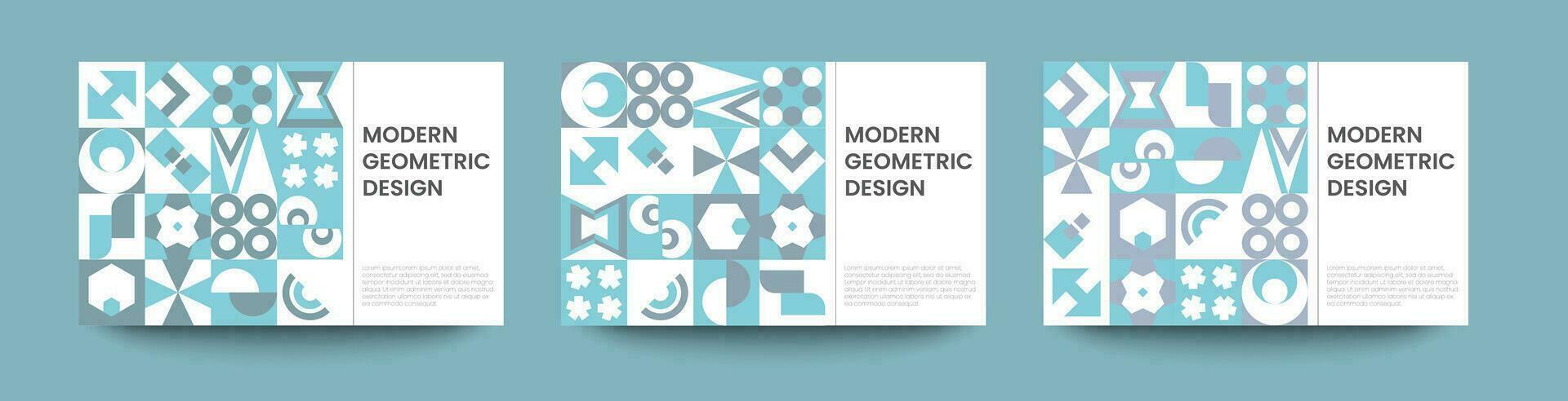 Poster cover with bauhaus geometric shapes vector