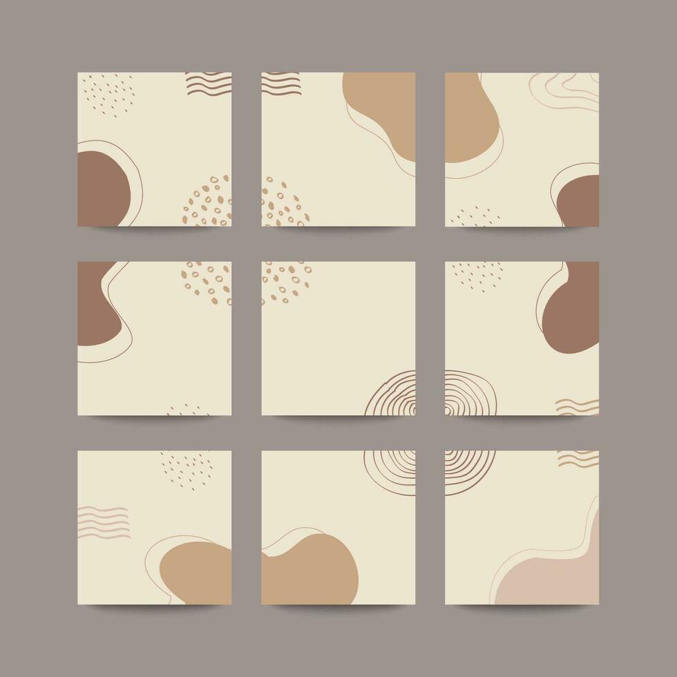 Social media post grid puzzle template vector