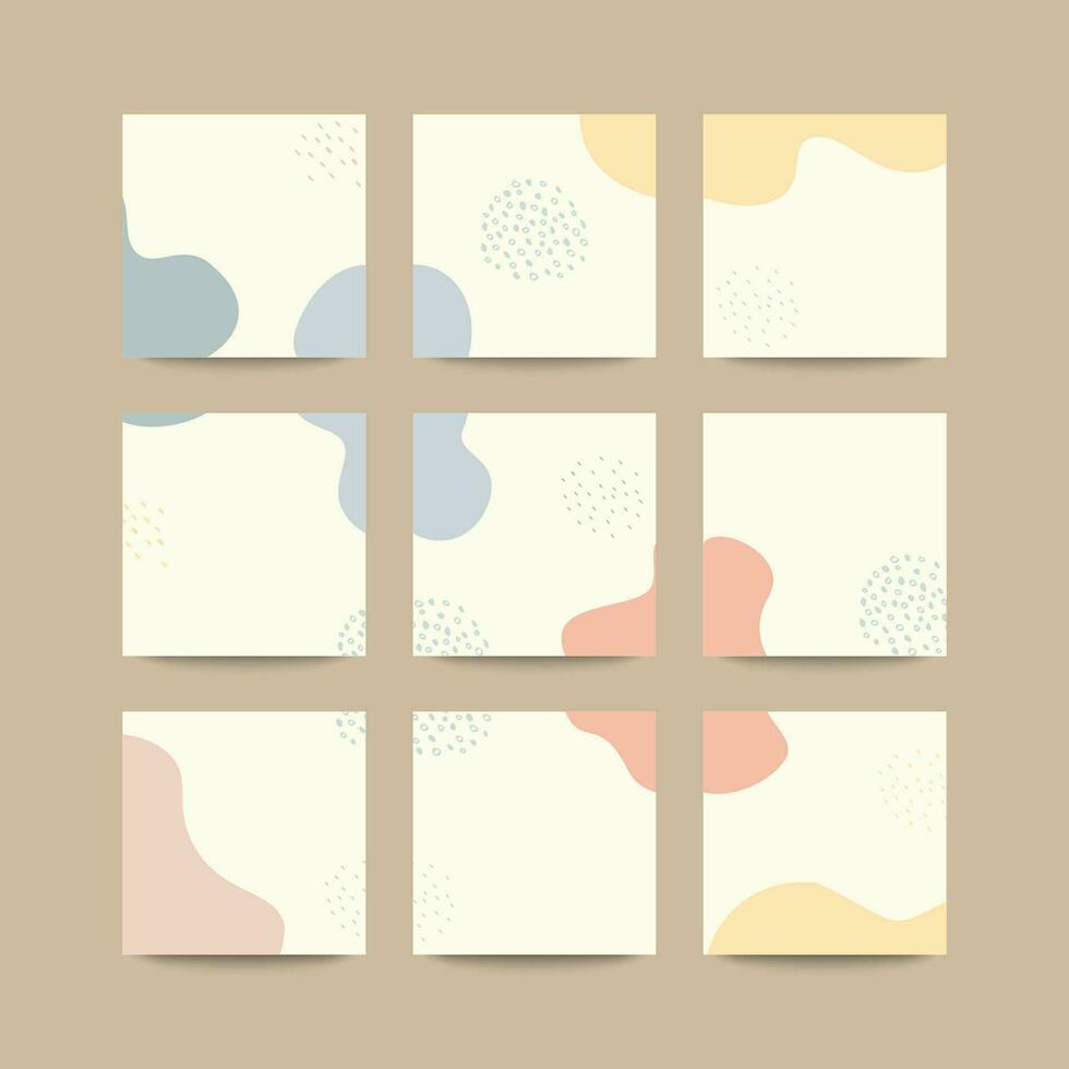 Social media post grid puzzle template vector