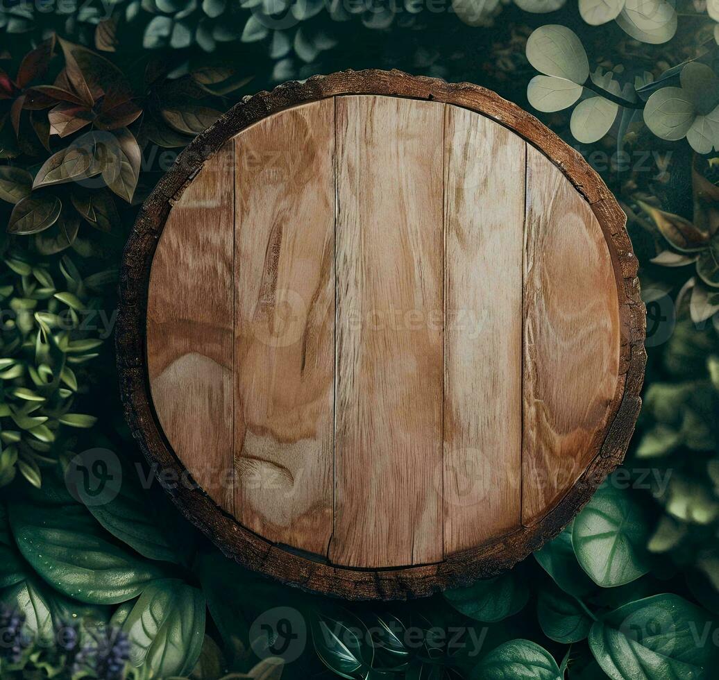 Nature, natural background for advertising, plants and wood photo