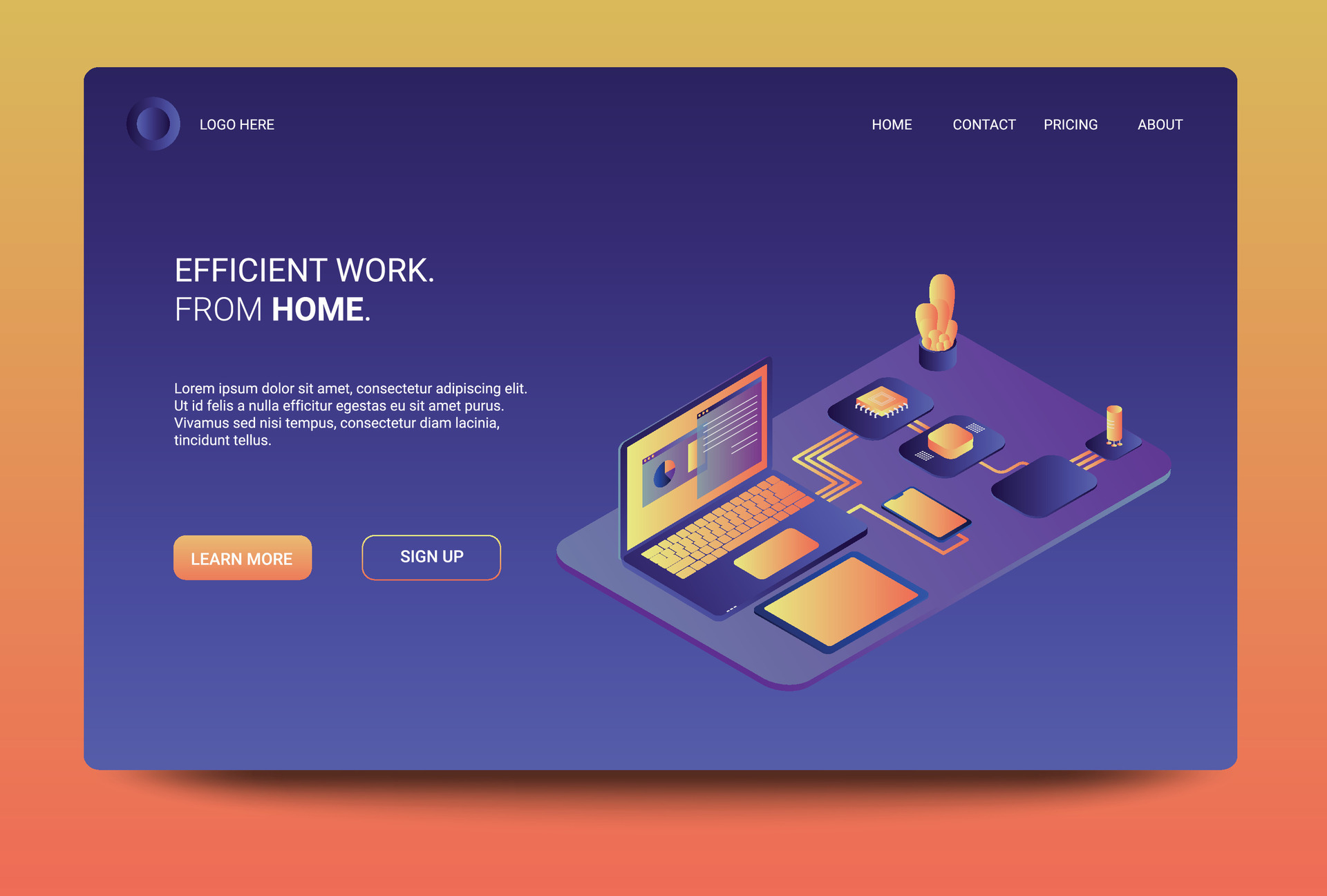 Isometric illustration of computer system for landing page 26387257