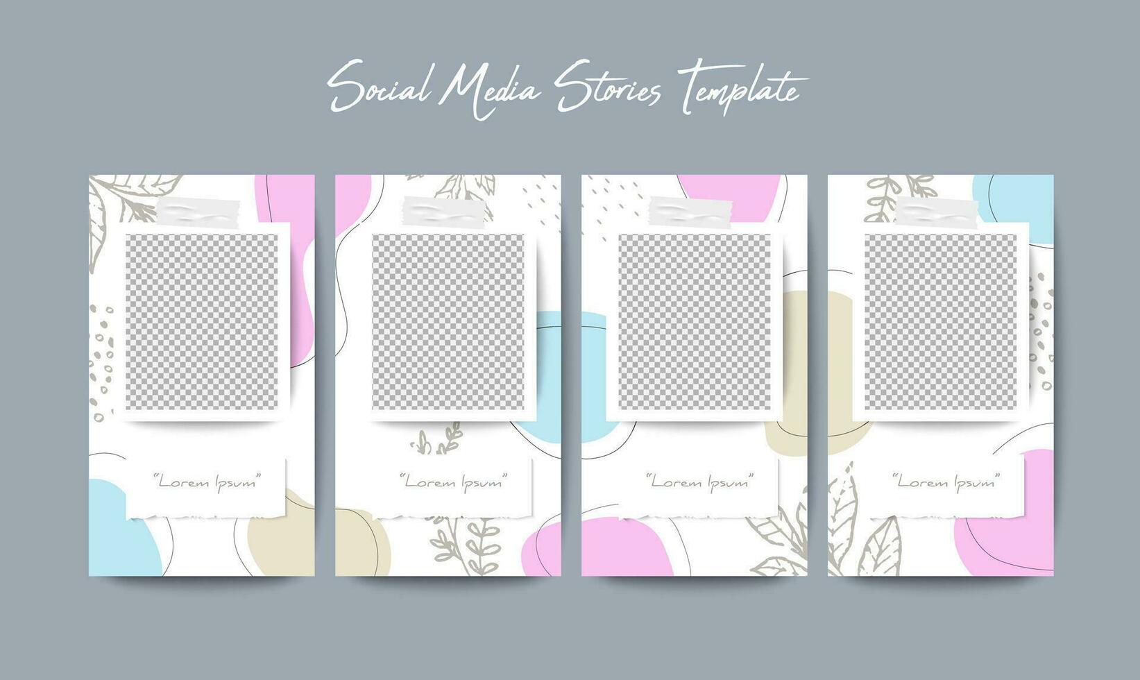 Social media stories template in grid puzzle style for brand marketing vector