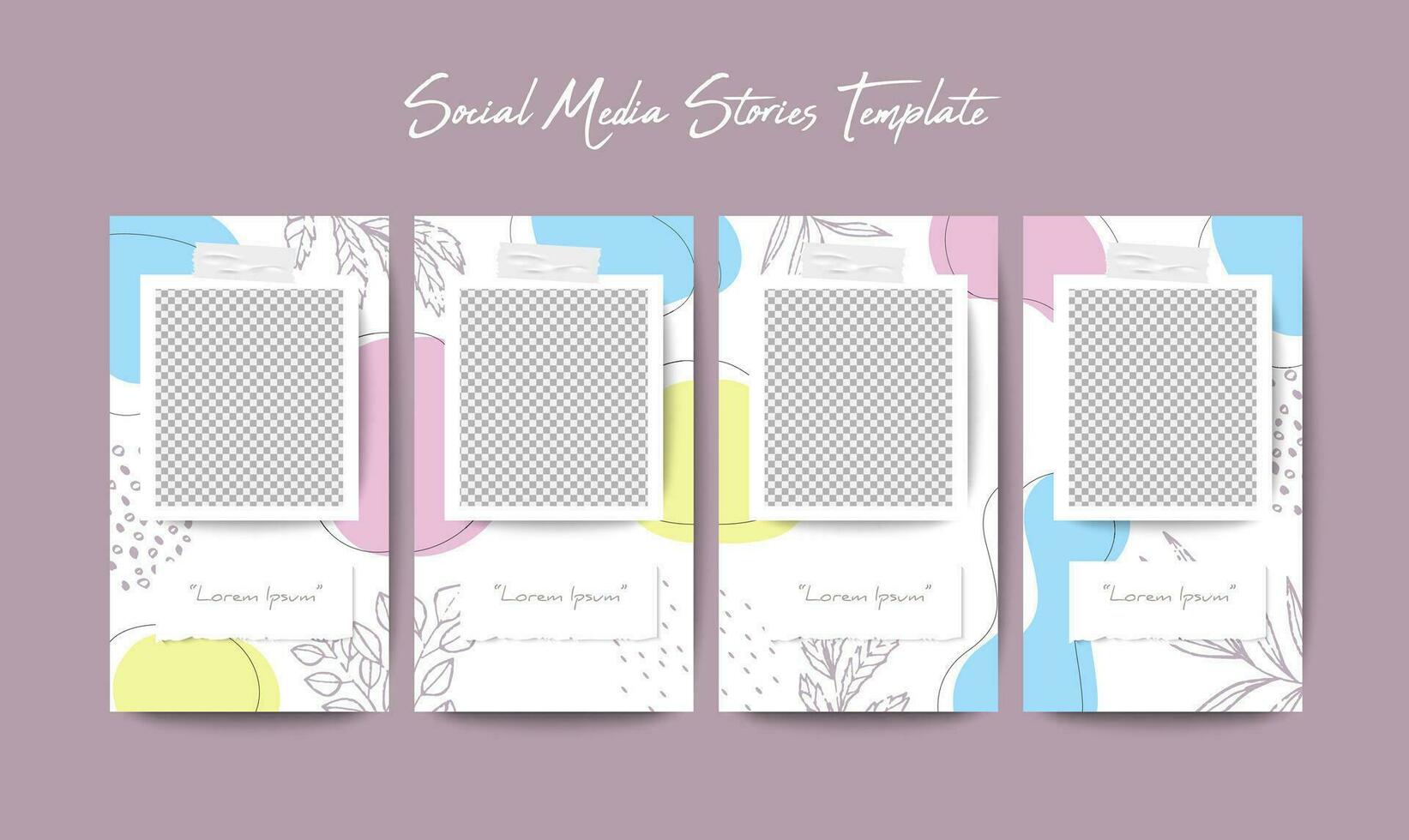 Social media stories template in grid puzzle style for brand marketing vector