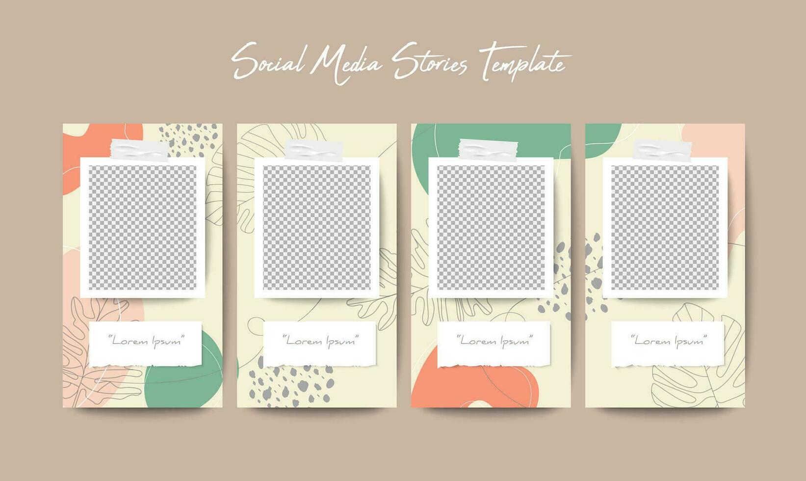 Social media stories template in grid puzzle style for brand marketing vector