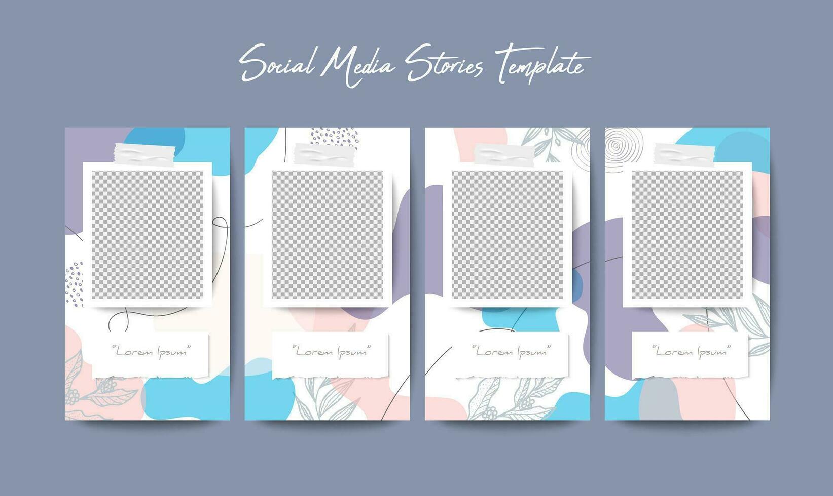 social medios de comunicación cuentos modelo en cuadrícula rompecabezas estilo para marca márketing vector