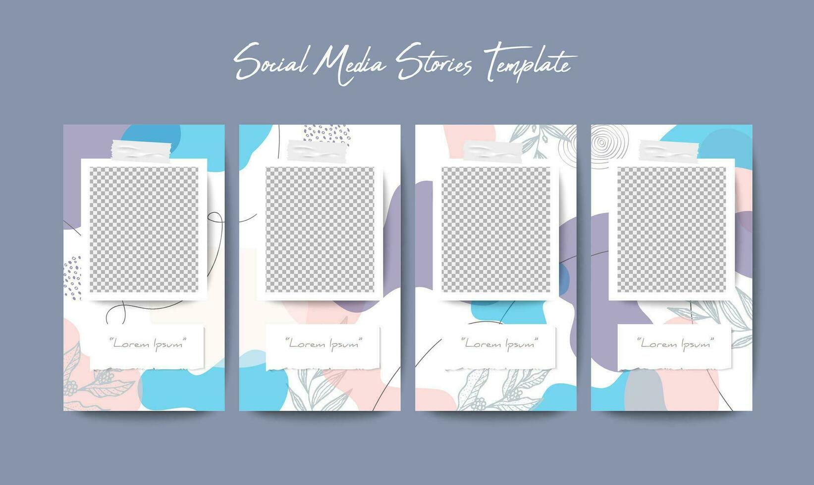 Social media stories template in grid puzzle style for brand marketing vector