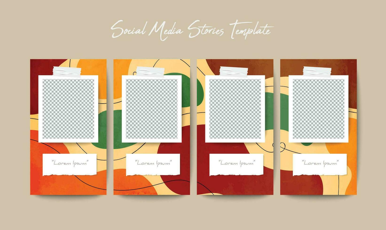 Social media stories template in grid puzzle style for brand marketing vector