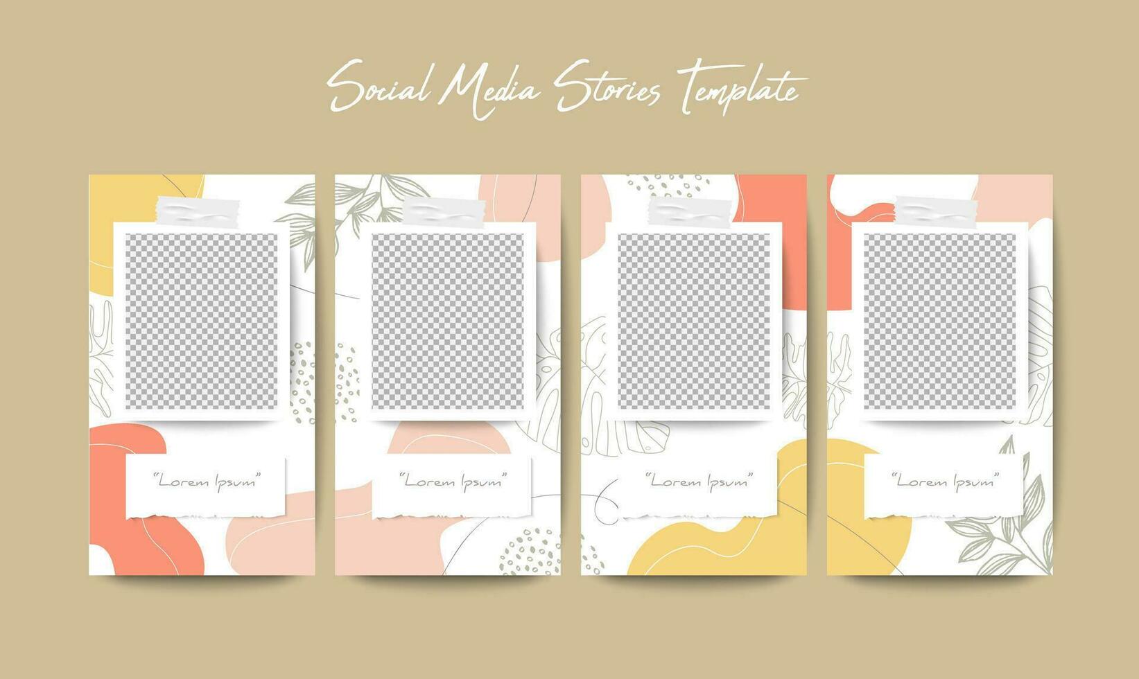 Social media stories template in grid puzzle style for brand marketing vector