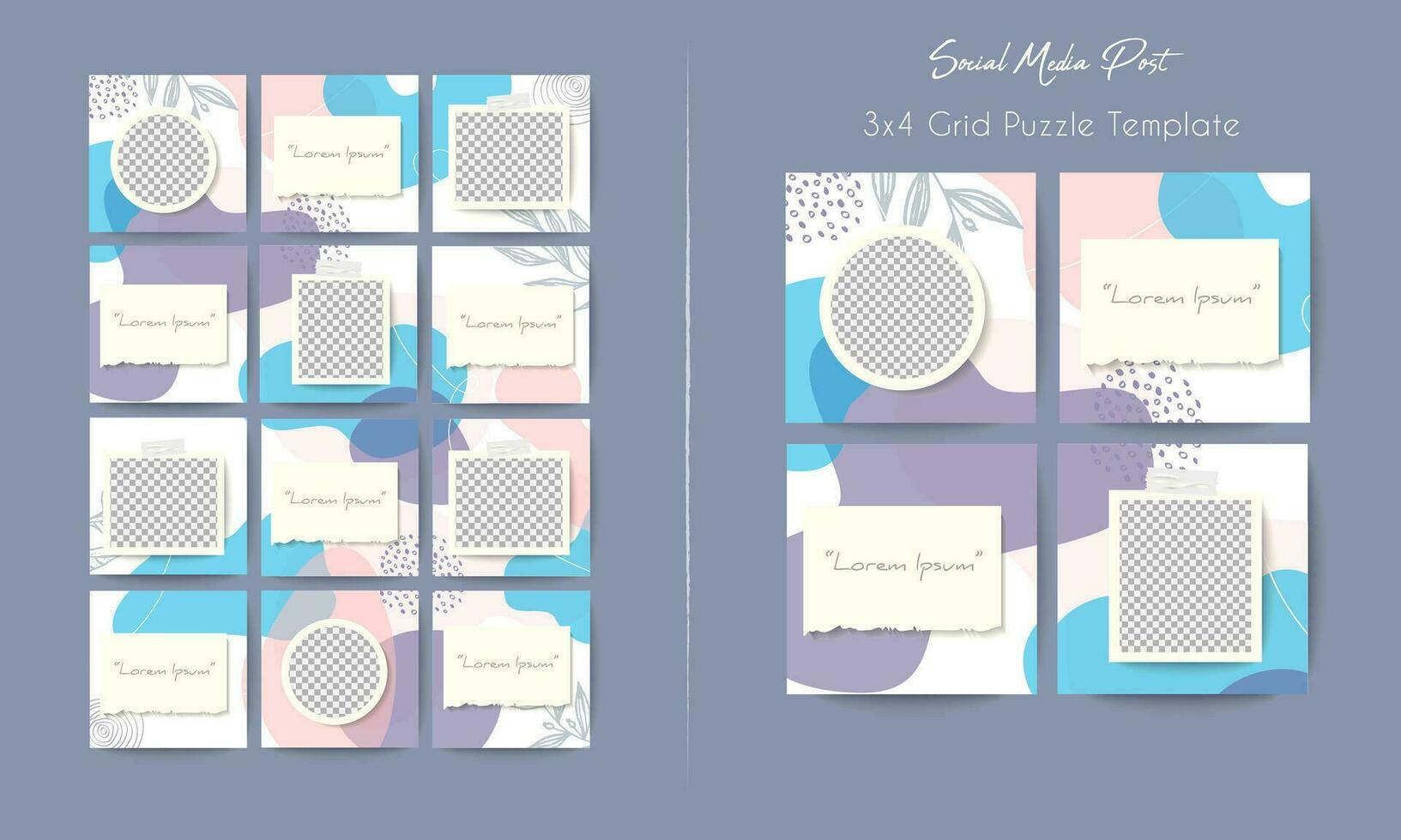 Social media stories template in grid puzzle style for brand marketing vector