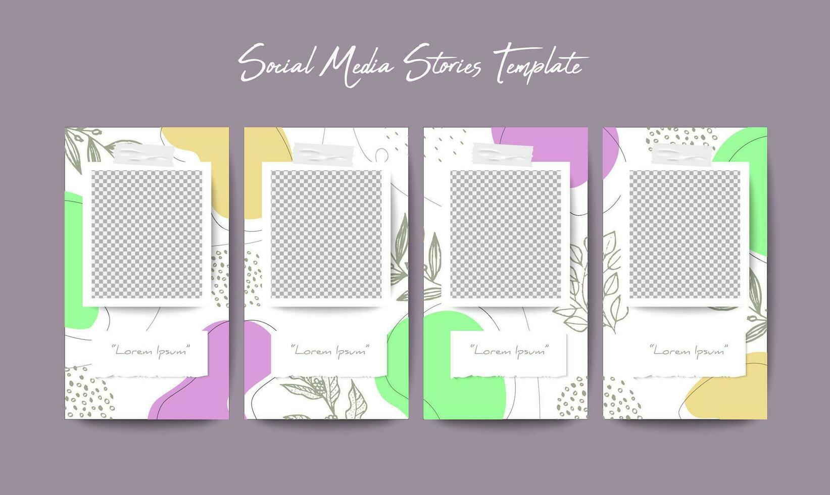 Social media stories template in grid puzzle style for brand marketing vector