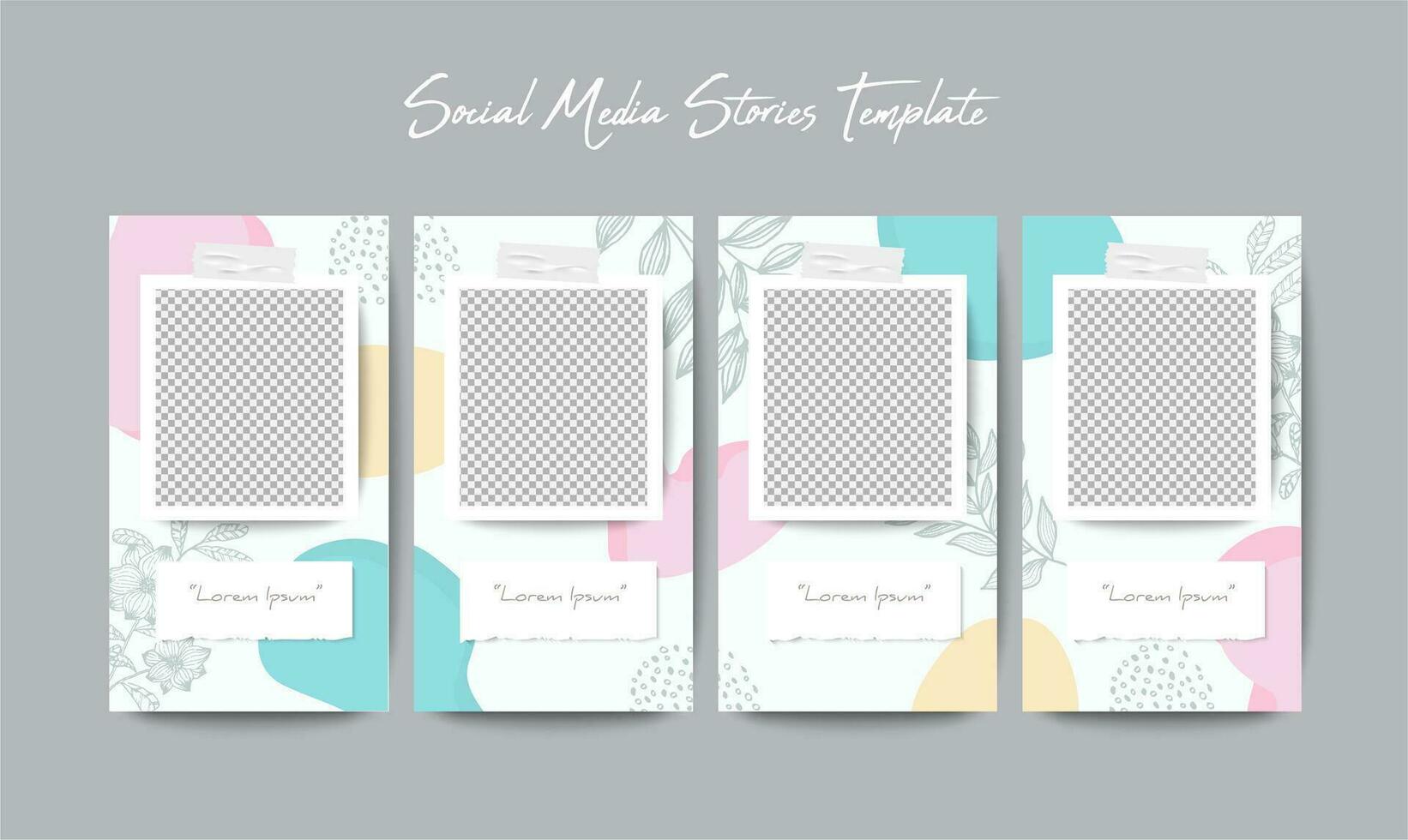 Social media stories template in grid puzzle style for brand marketing vector