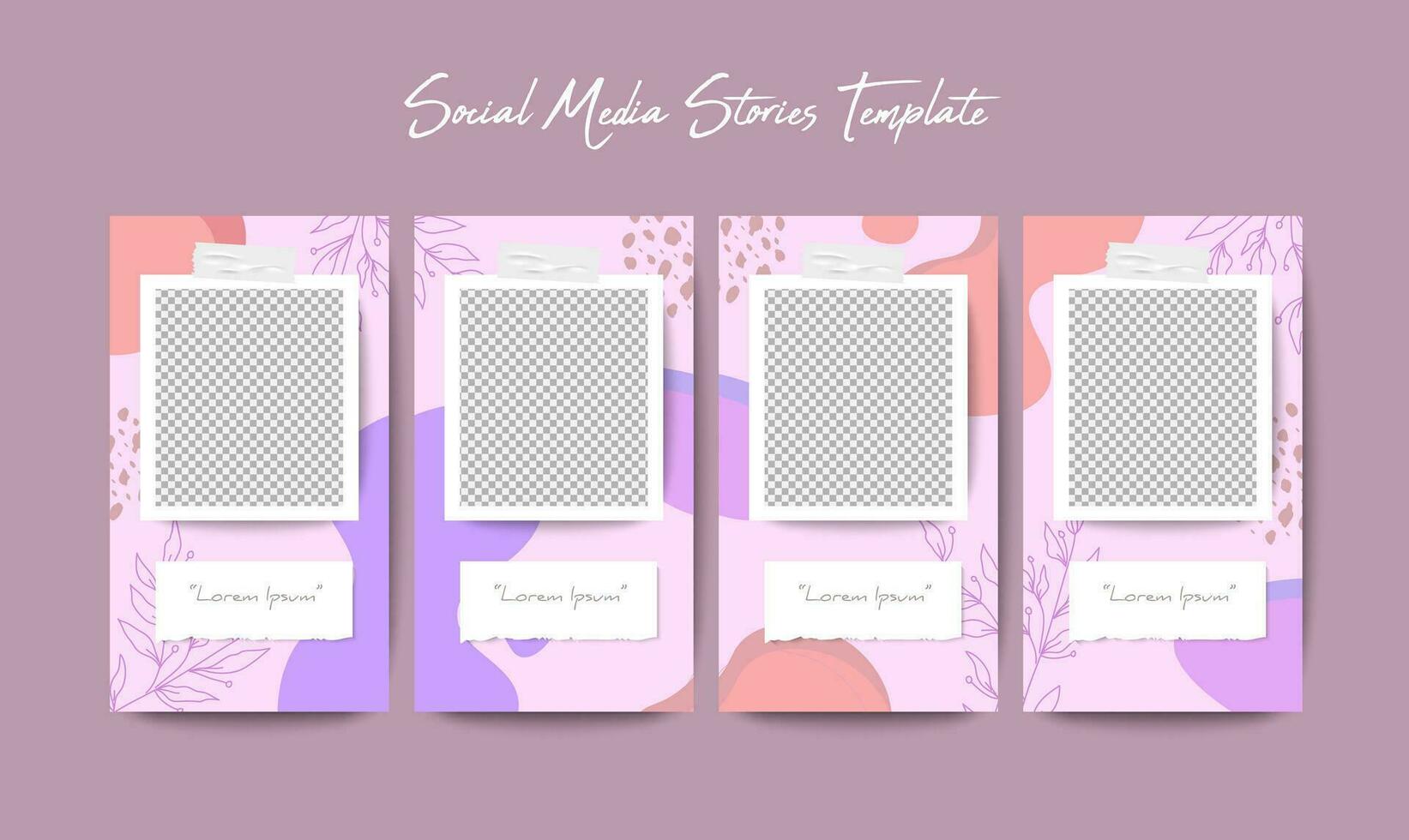 Social media stories template in grid puzzle style for brand marketing vector