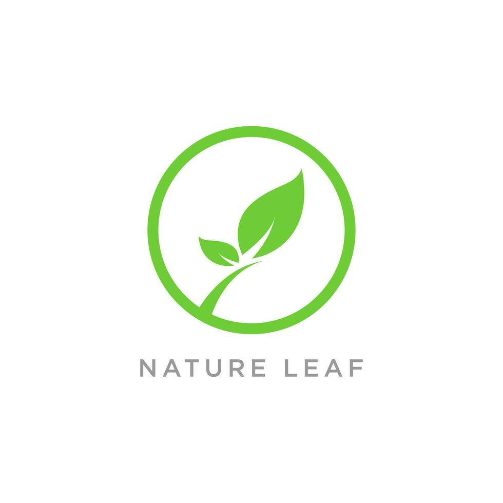 Abstract green leaf logo icon vector design. Landscape, garden, plant, nature and ecology vector logo design. Happy life Logotype Ecology concept icon